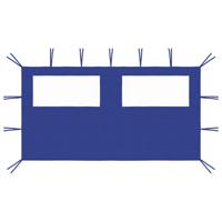 Prieelzijwand met ramen 4x2 m blauw