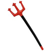 Funny Fashion Duivel Trident vork - opblaasbaar - 152 cm - rood - plastic - verkleed accessoires   - - thumbnail