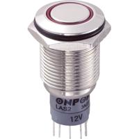 TRU COMPONENTS 701882 LAS2GQF-11E/R/12V/N/P Vandalismebestendige druktoets 250 V/AC 3 A 1x aan/(aan) Moment Rood IP67 1 stuk(s)