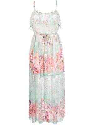 TWINSET robe longue à fleurs - Vert
