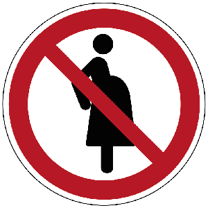 Verboden voor zwangere vrouwen - Ø 100 mm - Kunststof bord