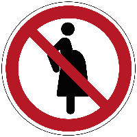 Verboden voor zwangere vrouwen - Ø 100 mm - Kunststof bord - thumbnail