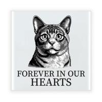 Herdenking cadeau tegel kattenliefhebber - Munchkin kat/poes - zwart/wit - keramiek - 15 cm