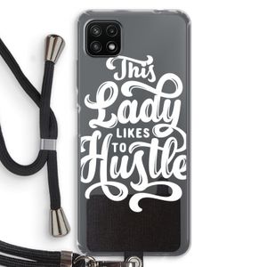 Hustle Lady: Samsung Galaxy A22 5G Transparant Hoesje met koord