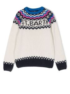 MC2 Saint Barth Kids pull en maille Fair Isle - Blanc