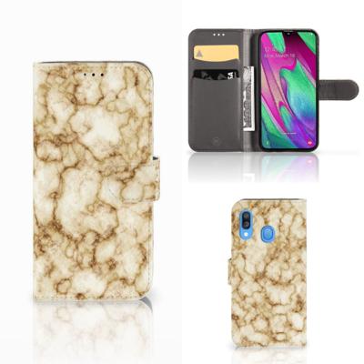 Samsung Galaxy A40 | Bookcase | Marmer Goud