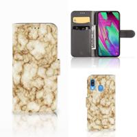Samsung Galaxy A40 | Bookcase | Marmer Goud