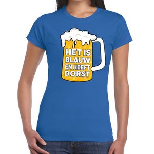 Blauw Het is blauw en heeft dorst t-shirt dames