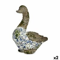 Decoratief tuinfiguur Eend Polyresin 17 x 42 x 40 cm (2 Stuks)
