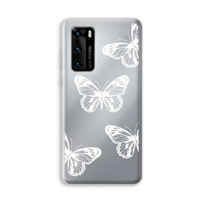 White butterfly: Huawei P40 Transparant Hoesje