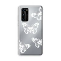White butterfly: Huawei P40 Transparant Hoesje
