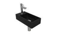 Fonteinset INK Versus 36x18x9 cm Quartz Zwart Met Kraangat Links Chroom