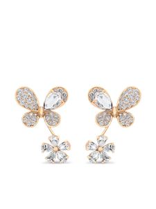 David Morris boucles d'oreilles en or 18ct pavées de diamants - Rose