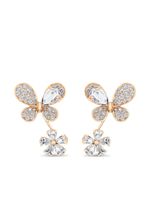 David Morris boucles d'oreilles en or 18ct pavées de diamants - Rose - thumbnail