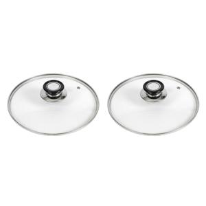 Universele pannendeksel - 2x stuks - glas - voor pannen van 16 cm - deksel