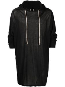 Rick Owens hoodie mi-long en coton biologique - Noir