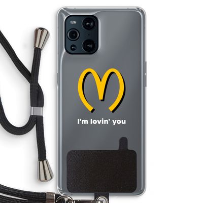 I'm lovin' you: Oppo Find X3 Pro Transparant Hoesje met koord