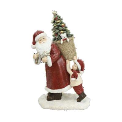 Kerstversiering DKD Home Decor Hars Kerstman (2 Stuks) (12 x 9 x 19 cm)