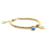 Qoss Armband Zoey Disc Blauw | Goud