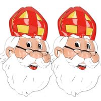 2x Wanddecoratie Sinterklaas 62 cm