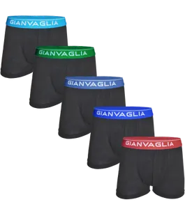 Gianvaglia jongens boxershorts 5-Pack Black Colour