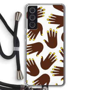 Hands dark: Samsung Galaxy S21 FE Transparant Hoesje met koord