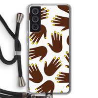 Hands dark: Samsung Galaxy S21 FE Transparant Hoesje met koord