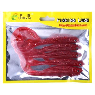 HENGJIA SO0075 5 STÜCK 11 5 cm/9 g krullende staart aas vis zachte aas weg visaas (rood)