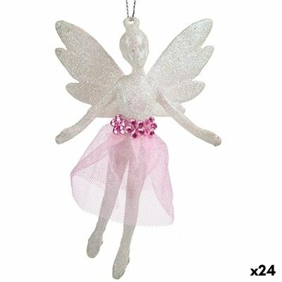 Kerstversiering Fee Wit Plastic Purpurine 8 x 12 x 5 cm (24 Stuks)