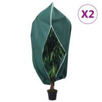 Plantenhoezen met ritssluiting 2 st 70 g/m² 1,2x1,8 m