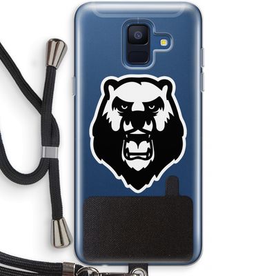 Angry Bear (white): Samsung Galaxy A6 (2018) Transparant Hoesje met koord