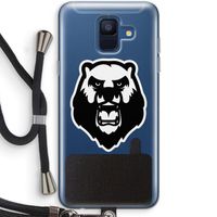 Angry Bear (white): Samsung Galaxy A6 (2018) Transparant Hoesje met koord