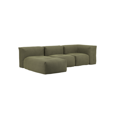 Soft Sofa Indoor - 3 Seater w/ Lounger - Olive - SACKit