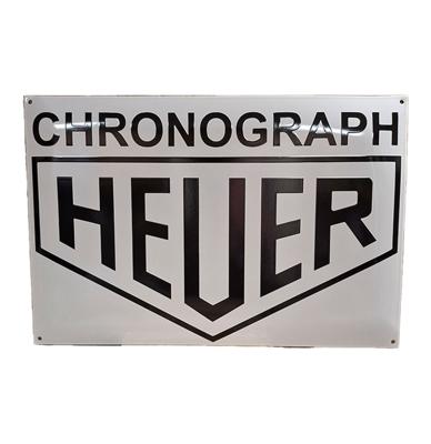 Chronograph Heuer Logo Emaille Bord - 60x40cm