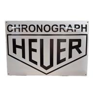 Chronograph Heuer Logo Emaille Bord - 60x40cm Chronograph Heuer Logo Emaille Bord - 60x40cm