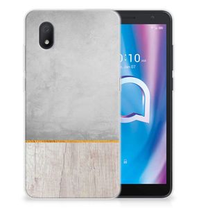 Alcatel 1B (2020) Bumper Hoesje Wood Concrete