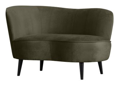 WOOOD Lounge Fauteuil 'Sara' Links, Velvet, kleur Warm Groen