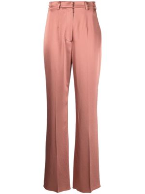 Nanushka pantalon en satin à coupe droite - Rose