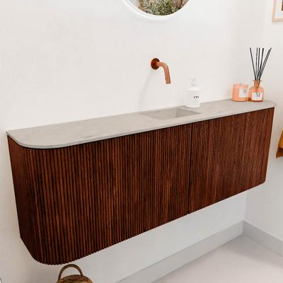 Toiletmeubel Mondiaz Joya Dlux | 123.2 cm | Meubelkleur Ruby | Faye wastafel Opalo Wasbak Midden | Zonder kraangat(en)