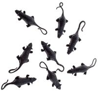 8x stuks kleine plastic horror/halloween dieren ratten - 5 cm - Enge decoratie beesten