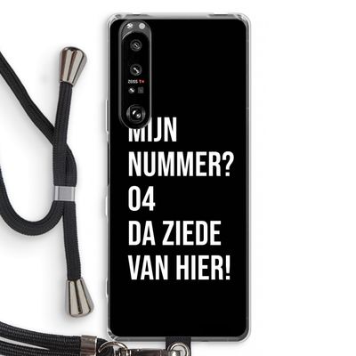 Da ziede van hier - Zwart: Sony Xperia 1 III Transparant Hoesje met koord