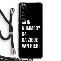 Da ziede van hier - Zwart: Sony Xperia 1 III Transparant Hoesje met koord