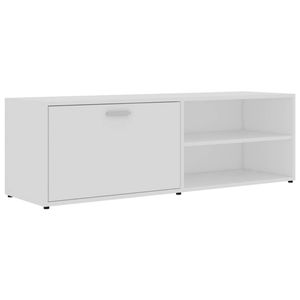 The Living Store Tv-kast Modern - Wit - 120 x 34 x 37 cm - 1 deur - 2 vakken