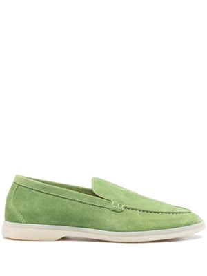 Scarosso mocassins en daim à détails de coutures - Vert