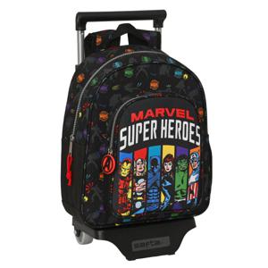 Schoolrugzak met Wielen The Avengers Super heroes Zwart (27 x 33 x 10 cm)