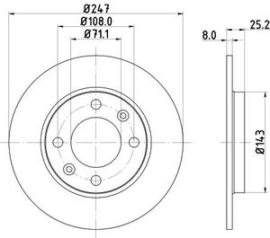 Remschijf Gecoat 50610PRO 8DD355102511