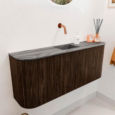 Toiletmeubel Mondiaz Joya Dlux | 103.2 cm | Meubelkleur Walnut | Faye wastafel Sombra Wasbak Midden | Zonder kraangat(en)