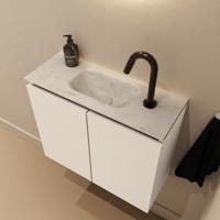 Toiletmeubel Mondiaz Ture Dlux | 60 cm | Meubelkleur Talc | Eden wastafel Opalo Midden | 1 kraangat