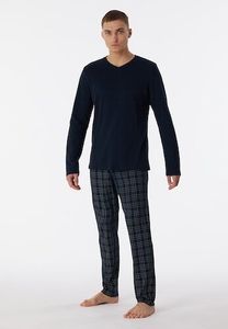 Schiesser Schiesser Pyjama Long nightblue 180271 50/M