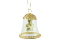 Klok glas l6.2b6.2h7.5 cm pistache kerst - Decoris